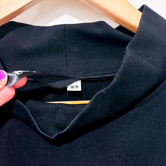 MARTIN DHUST | Black mini dress with frill | Sleek evening style | Medium * - Picture 7 of 9